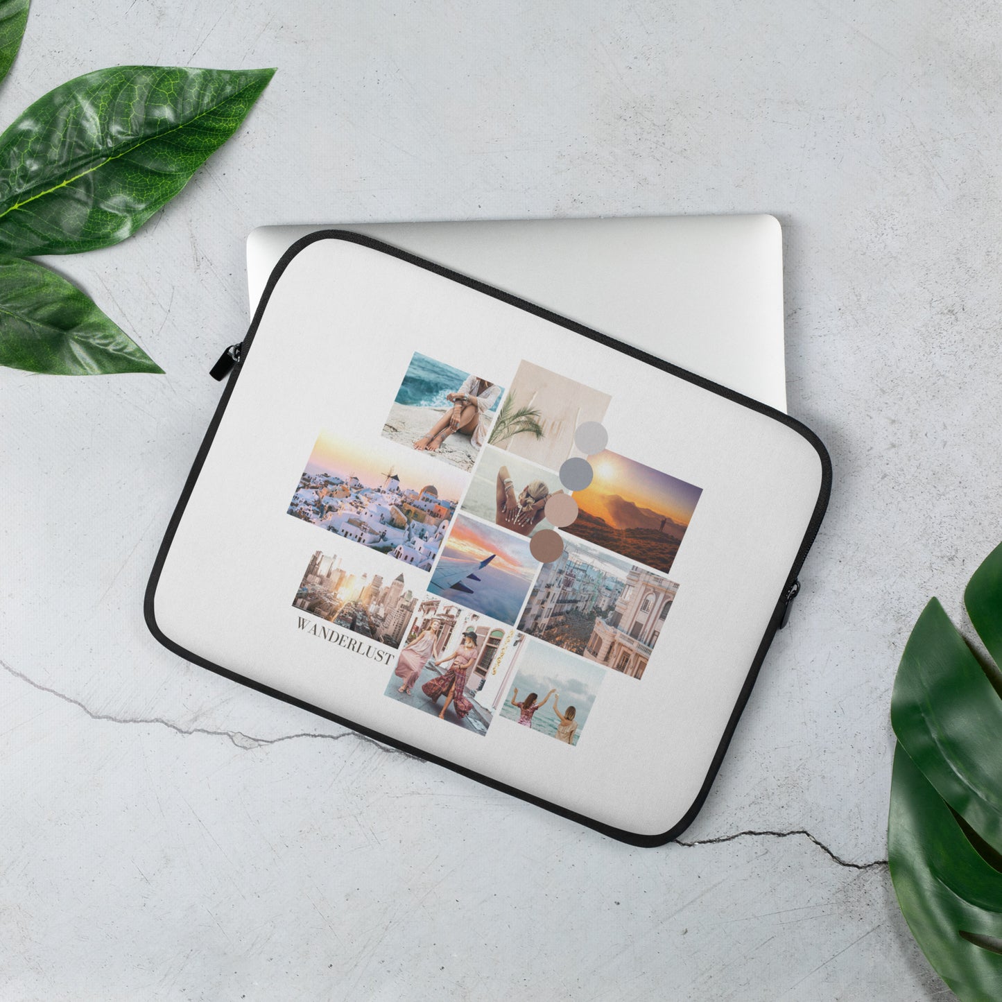 Wanderlust Travel Laptop Sleeve 13" or 15" for Travelling vlogger, entrepreneur and virtual assistants