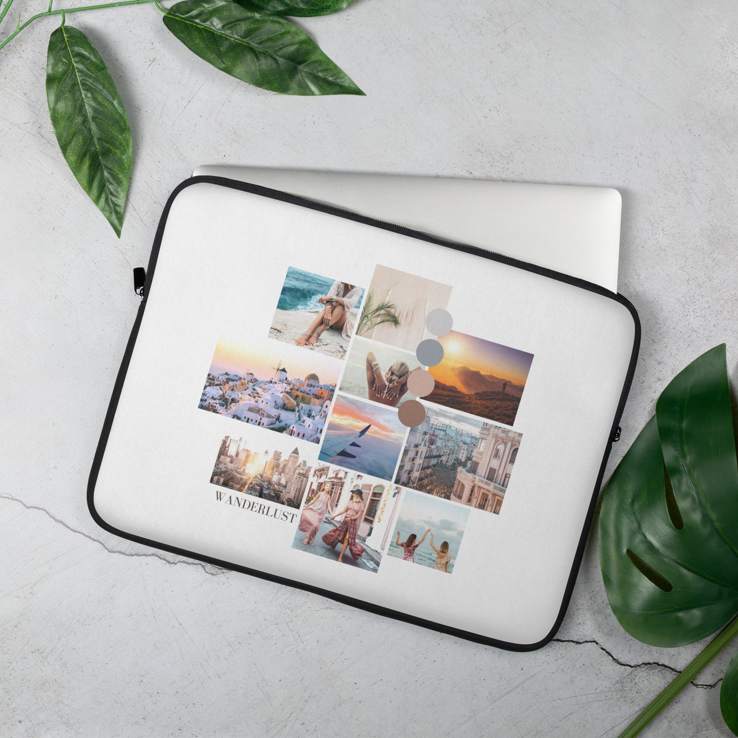 Wanderlust Travel Laptop Sleeve 13" or 15" for Travelling vlogger, entrepreneur and virtual assistants